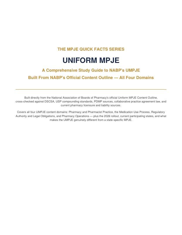 First page of the UMPJE Comprehensive Study Guide
